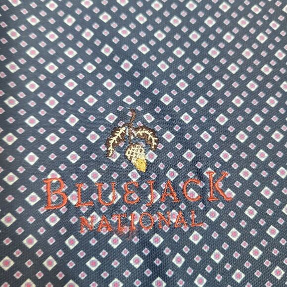 Peter Millar Golf Polo Shirt Mens 2XL Purple Geometric Pattern BlueJack National - Picture 4 of 11